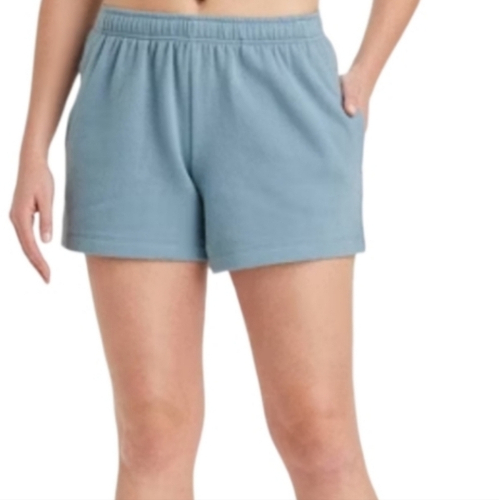 Teal Blue Fleece Shorts